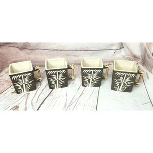 Stone Ware Home Zazen Vietnam Bamboo Handle Microwave Safe Stone Cups
